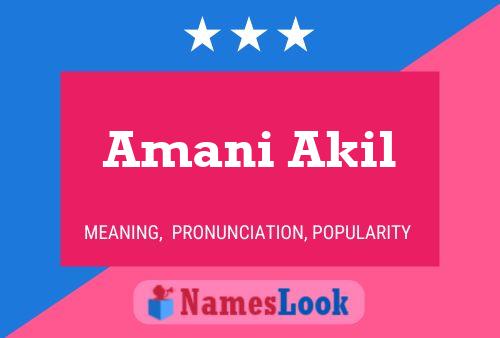 Постер имени Amani Akil