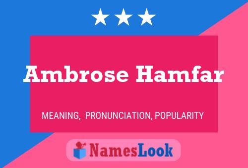 Постер имени Ambrose Hamfar