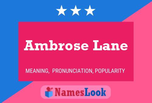 Постер имени Ambrose Lane