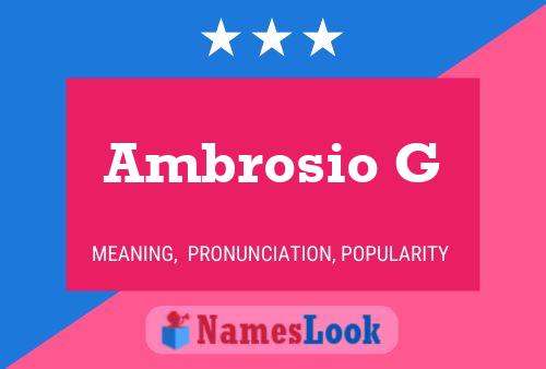 Постер имени Ambrosio G