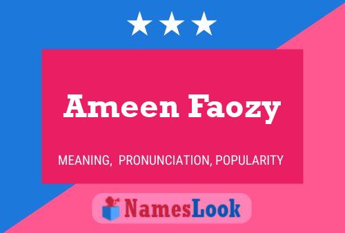 Постер имени Ameen Faozy