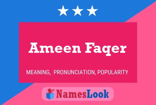 Постер имени Ameen Faqer