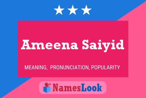 Постер имени Ameena Saiyid