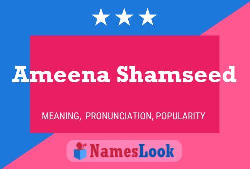 Постер имени Ameena Shamseed