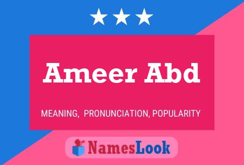 Постер имени Ameer Abd