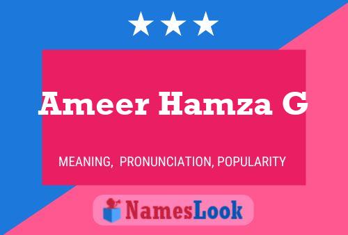 Постер имени Ameer Hamza G