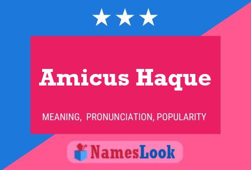 Постер имени Amicus Haque