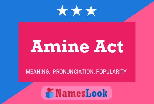 Постер имени Amine Act