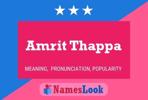 Постер имени Amrit Thappa