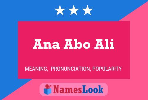 Постер имени Ana Abo Ali