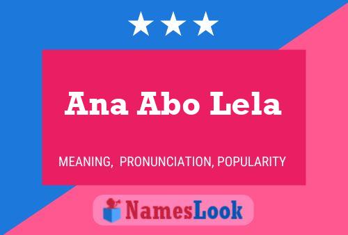 Постер имени Ana Abo Lela