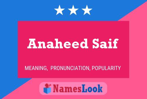 Постер имени Anaheed Saif