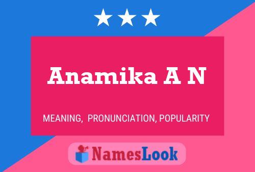 Постер имени Anamika A N