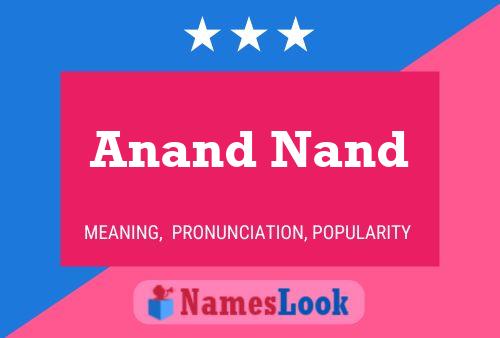 Постер имени Anand Nand