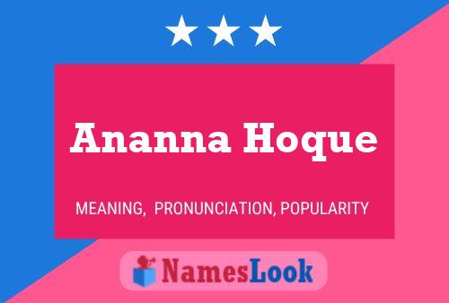 Постер имени Ananna Hoque