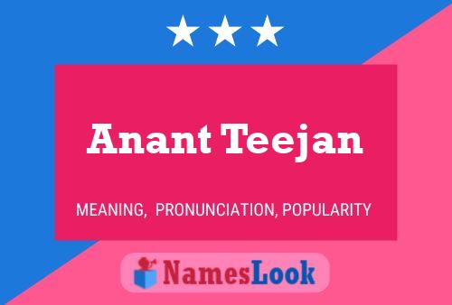 Постер имени Anant Teejan