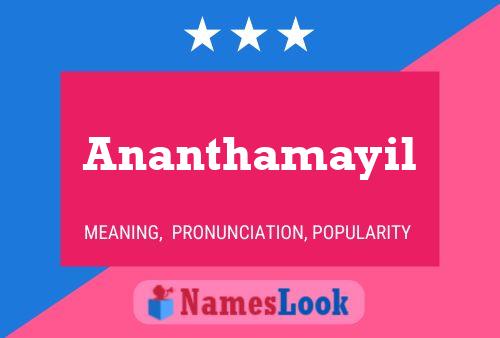 Постер имени Ananthamayil