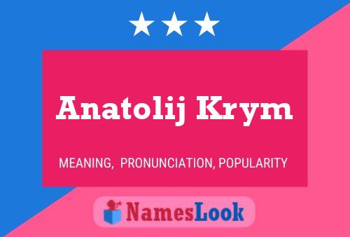 Постер имени Anatolij Krym