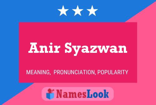 Постер имени Anir Syazwan