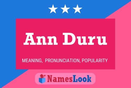 Постер имени Ann Duru