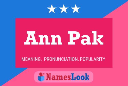 Постер имени Ann Pak