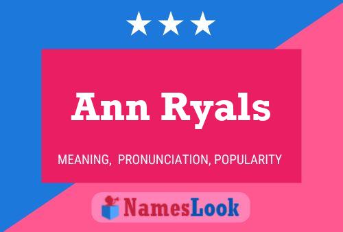 Постер имени Ann Ryals