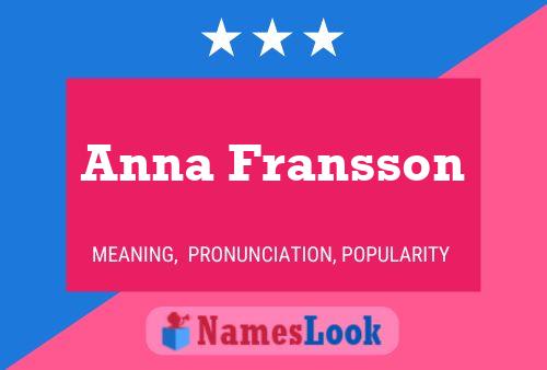 Постер имени Anna Fransson