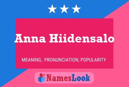 Постер имени Anna Hiidensalo