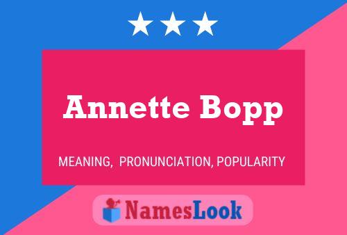 Постер имени Annette Bopp