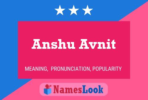 Постер имени Anshu Avnit