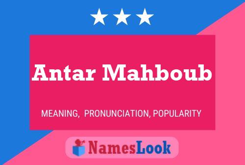 Постер имени Antar Mahboub