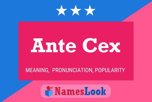 Постер имени Ante Cex