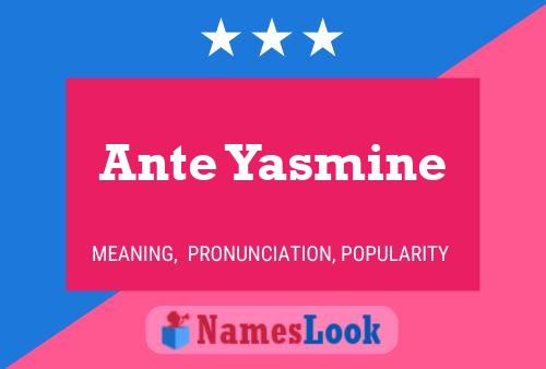 Постер имени Ante Yasmine