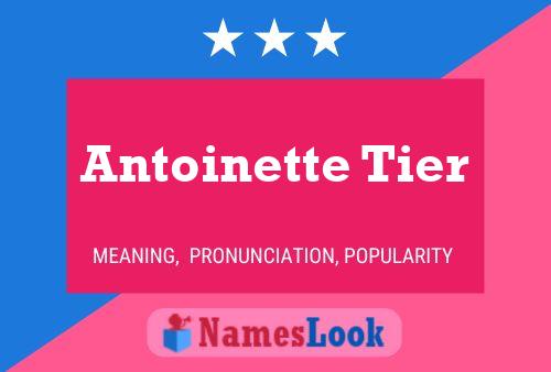 Постер имени Antoinette Tier