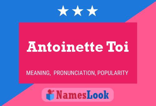 Постер имени Antoinette Toi