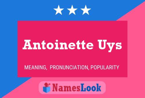 Постер имени Antoinette Uys