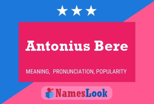 Постер имени Antonius Bere