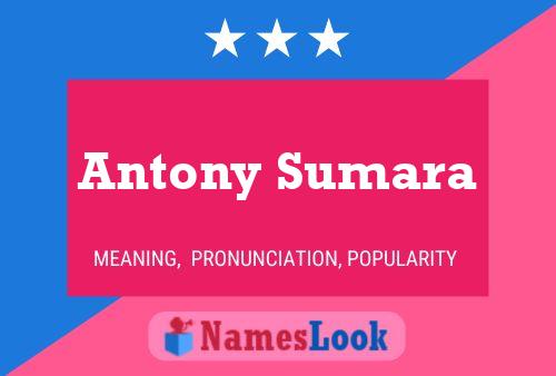 Постер имени Antony Sumara