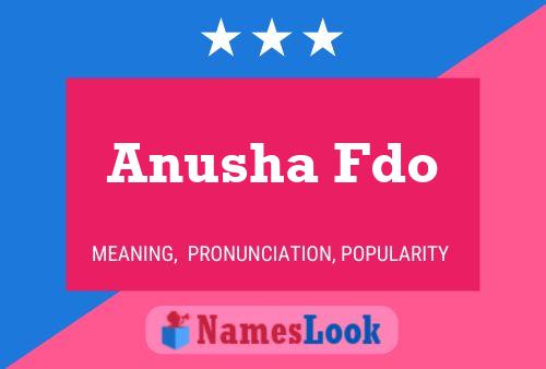 Постер имени Anusha Fdo