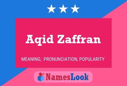 Постер имени Aqid Zaffran