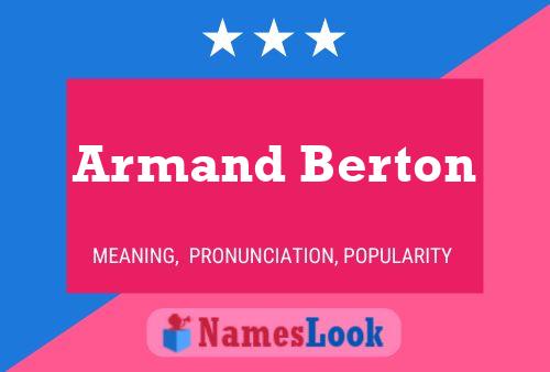 Постер имени Armand Berton