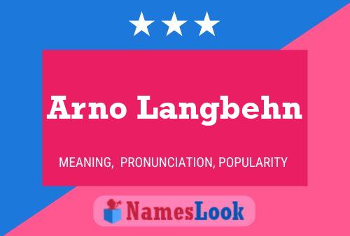 Постер имени Arno Langbehn