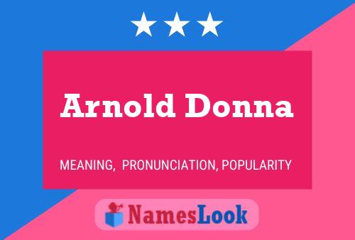 Постер имени Arnold Donna