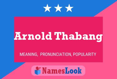 Постер имени Arnold Thabang