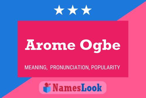 Постер имени Arome Ogbe