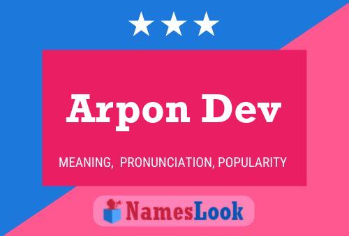 Постер имени Arpon Dev