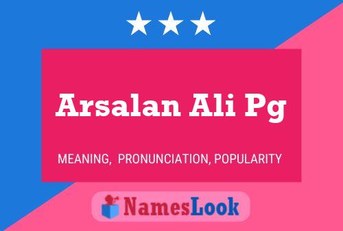 Постер имени Arsalan Ali Pg