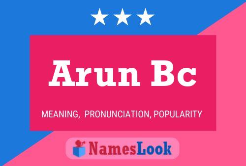 Постер имени Arun Bc