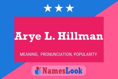 Постер имени Arye L. Hillman