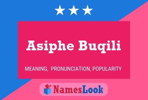 Постер имени Asiphe Buqili